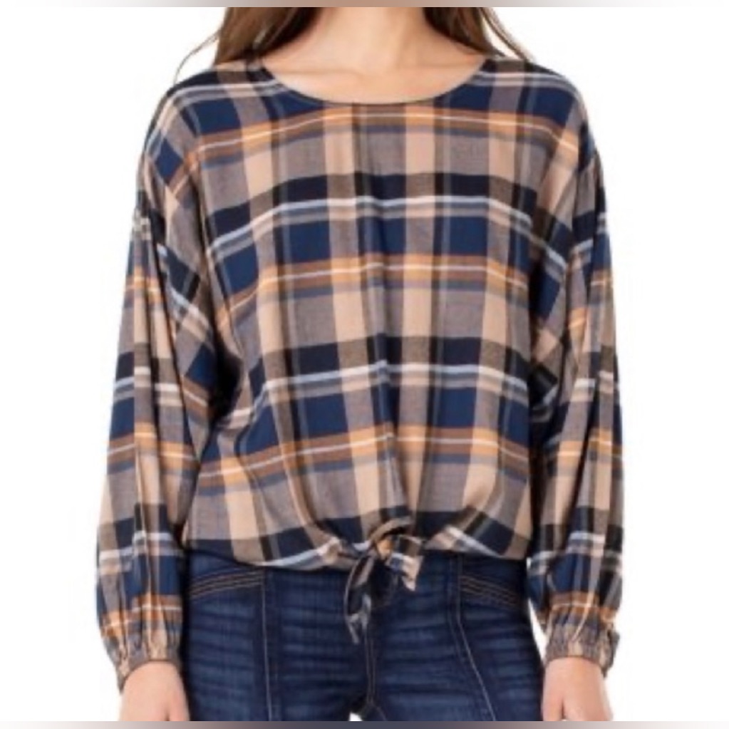 Liverpool Plaid Blouse